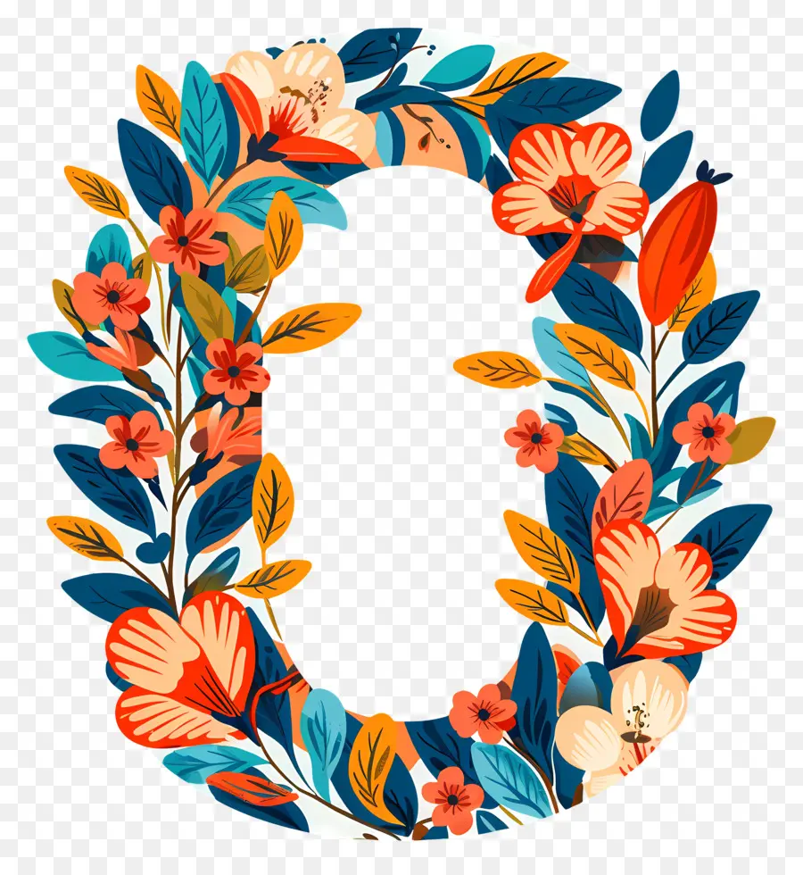 Le Numéro 0，Alphabet Floral PNG