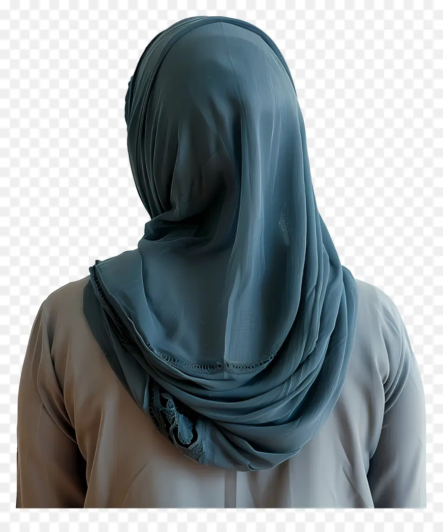 Femme Musulmane，Hijab Gris PNG