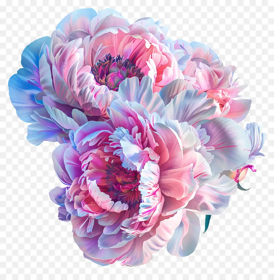 Les Pivoines，Fleurs Roses PNG