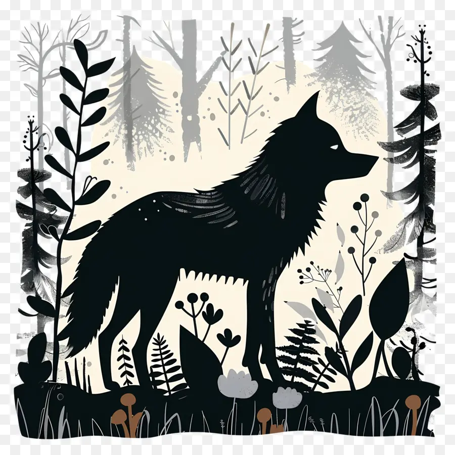 Loup Silhouette，Loup PNG