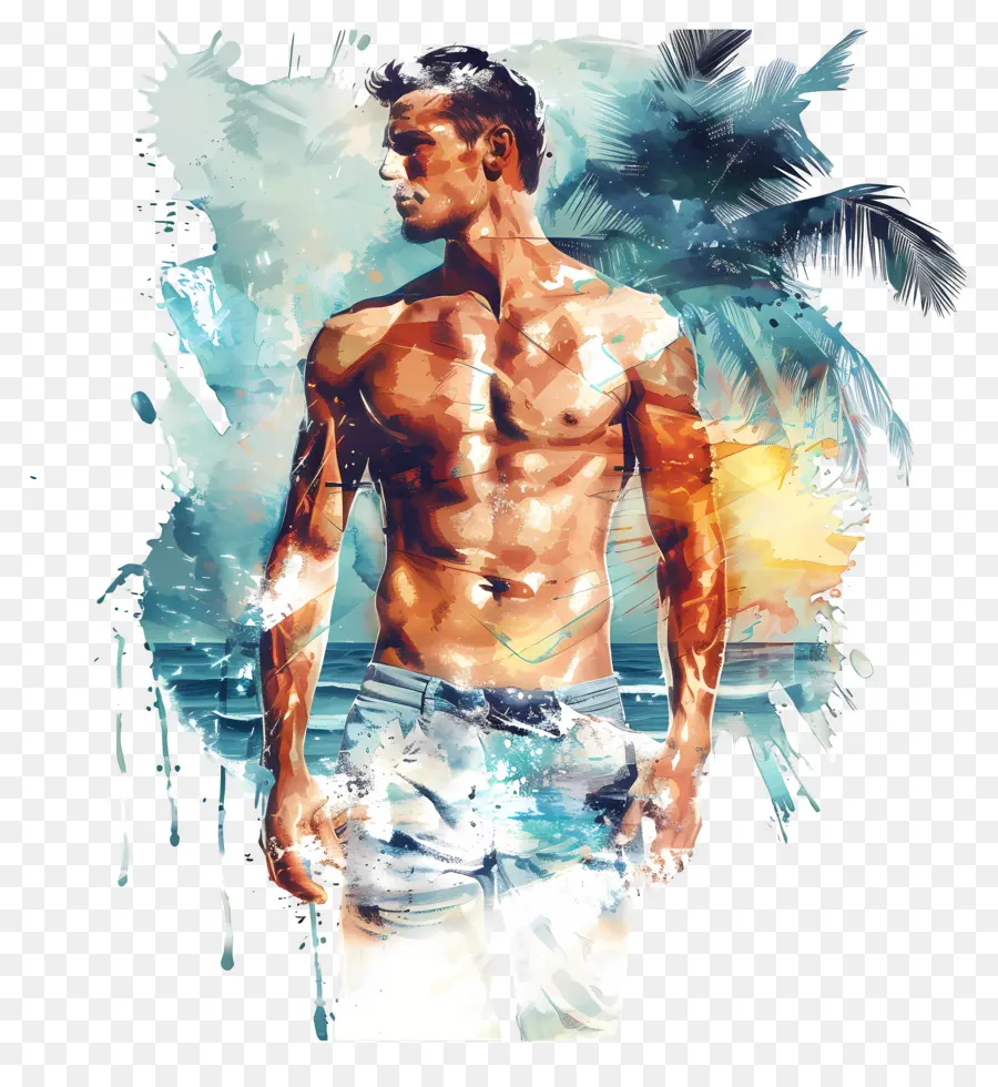 Corps De Plage Homme，Homme Torse Nu PNG