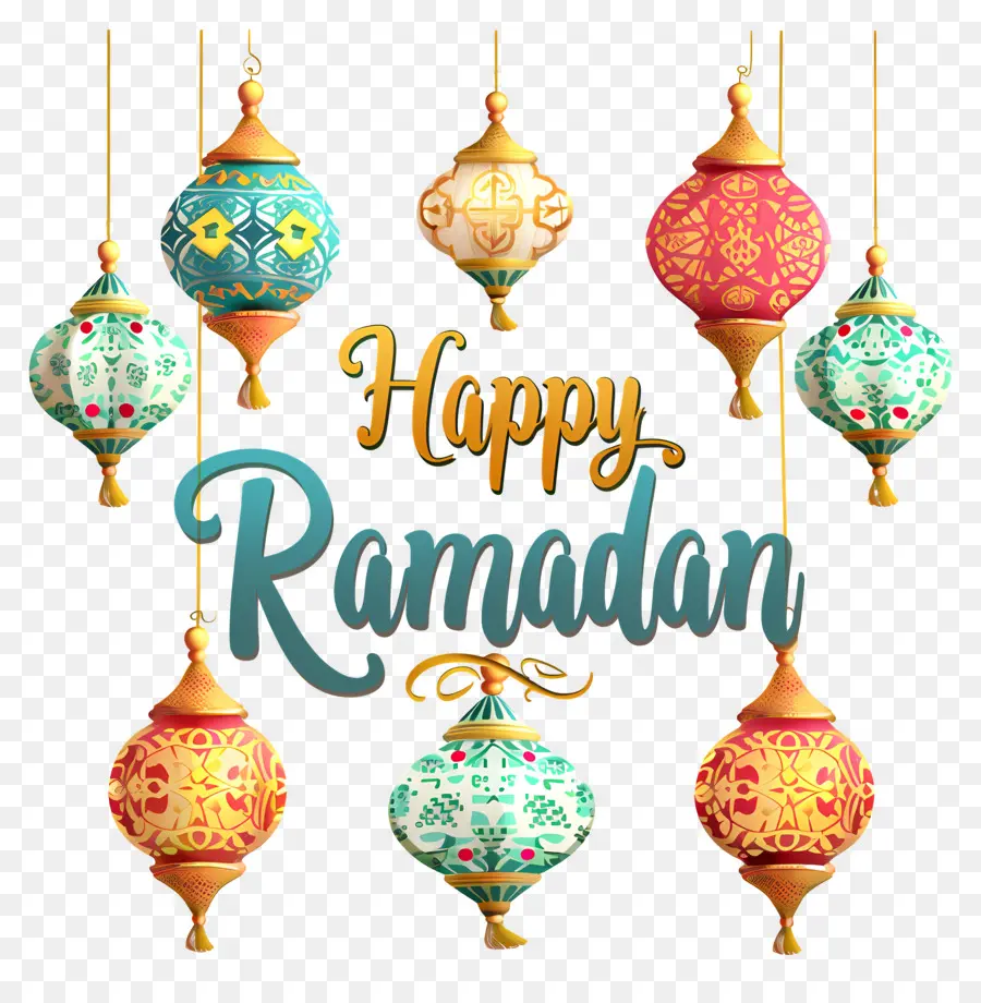 Joyeux Ramadan，Ramadan Lanterns PNG