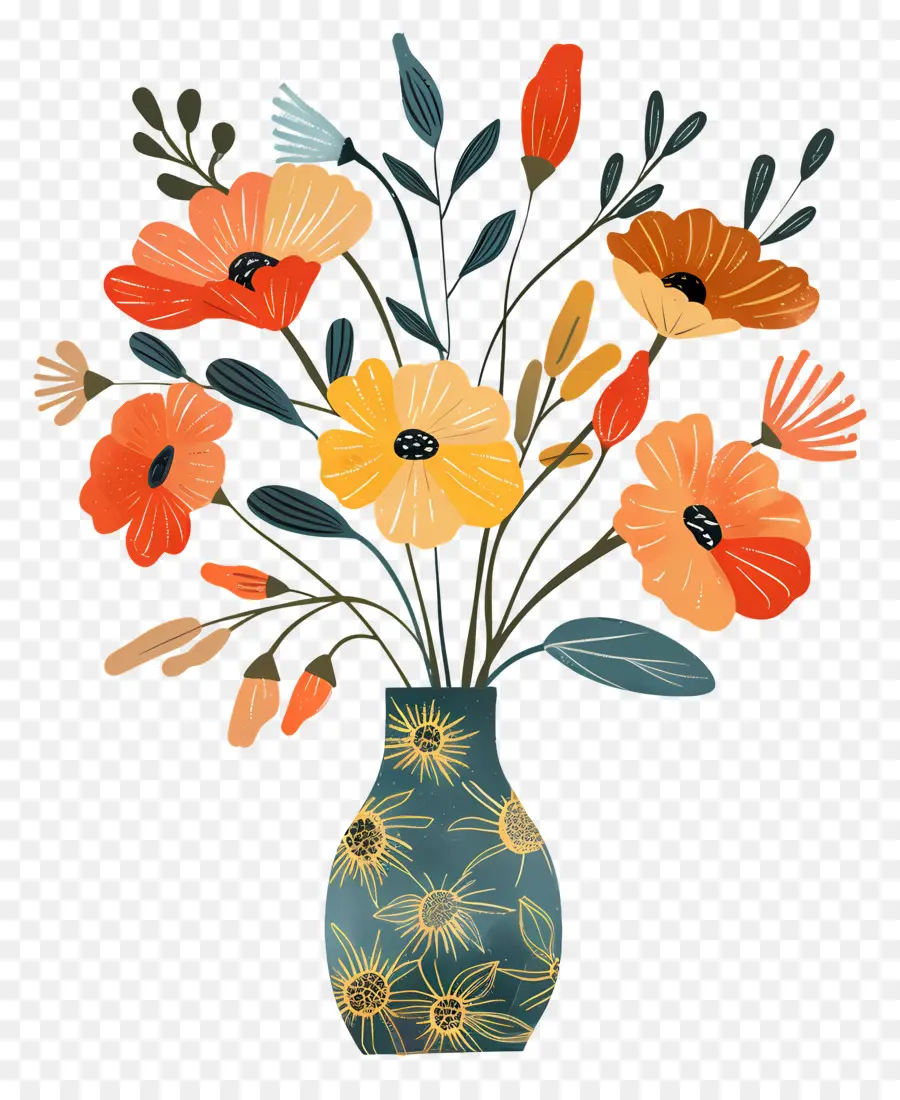 Vase Avec Des Fleurs，Arrangement De Fleurs PNG
