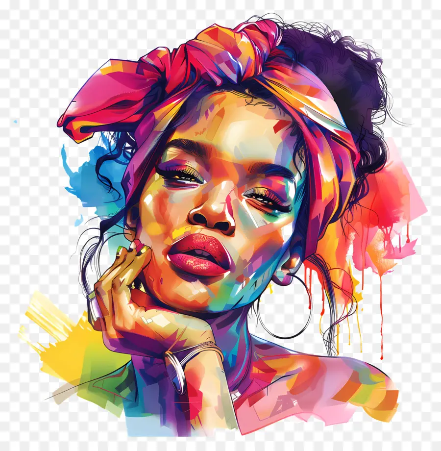 Robyn Rihanna Fenty，Portrait Coloré PNG