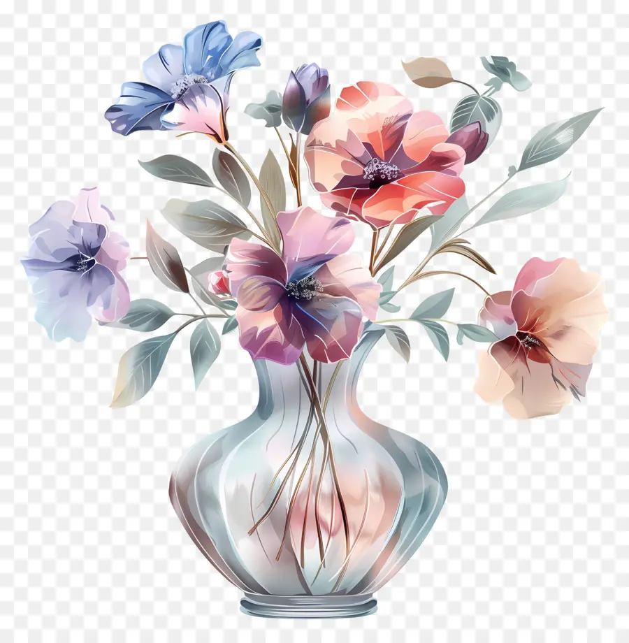Vase Avec Des Fleurs，Bouquet De Fleurs PNG