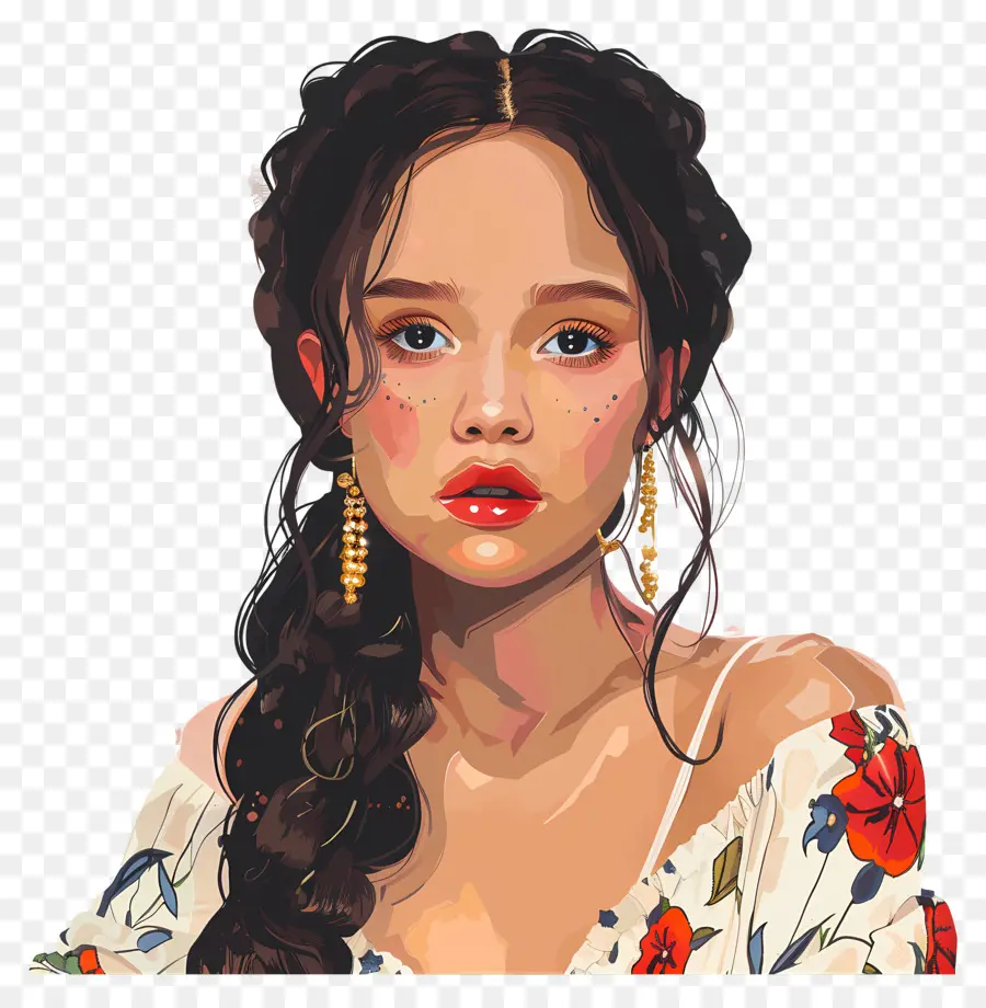 Jenna Ortega，Portrait Numérique PNG