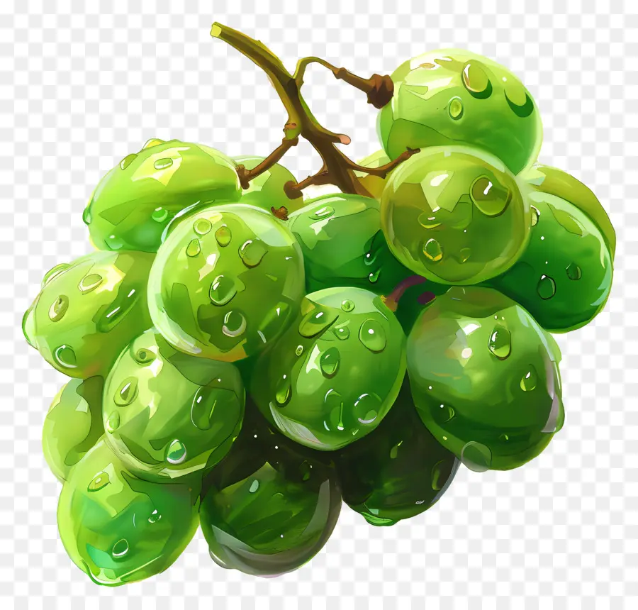 Raisins Verts，Des Gouttelettes D'eau PNG