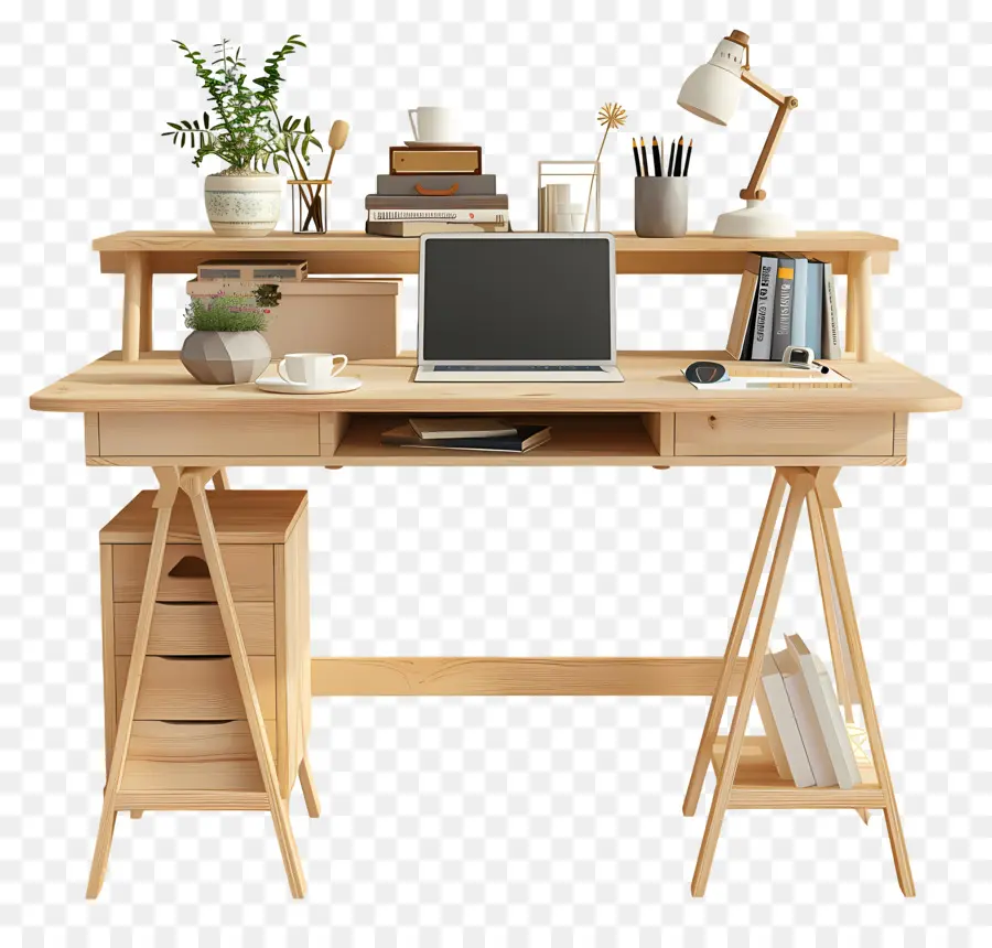 Bureau D'atelier，Bureau En Bois PNG