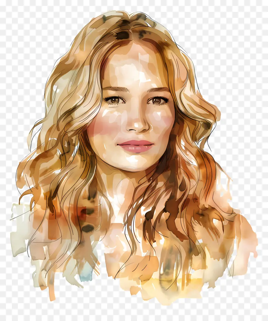 Jennifer Laurent，Portrait à L'aquarelle PNG