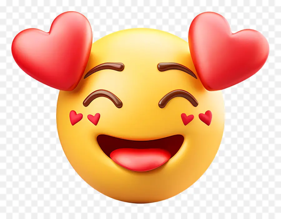 émoticône，Emoji Yeux De Coeur PNG