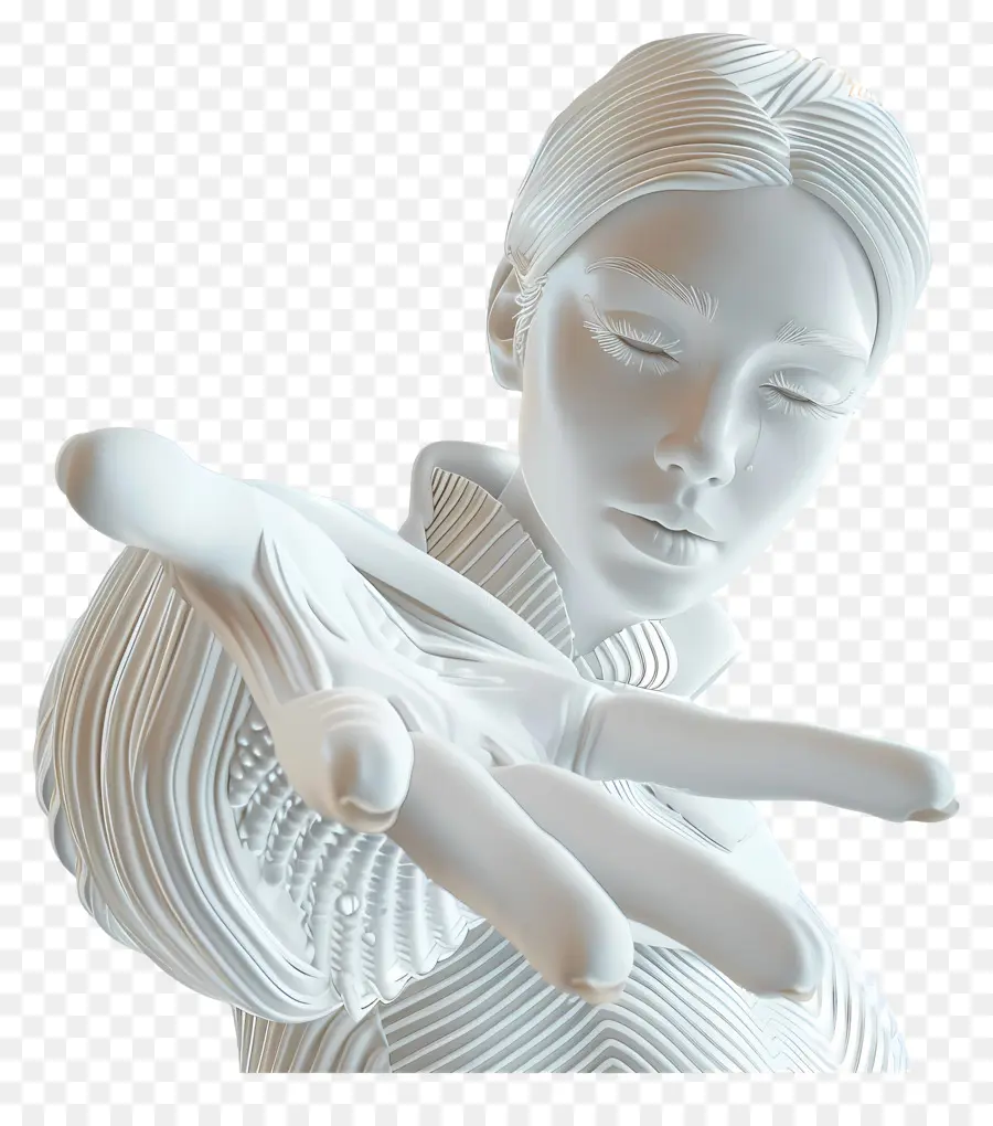 Main En Avant，Sculpture Blanche PNG