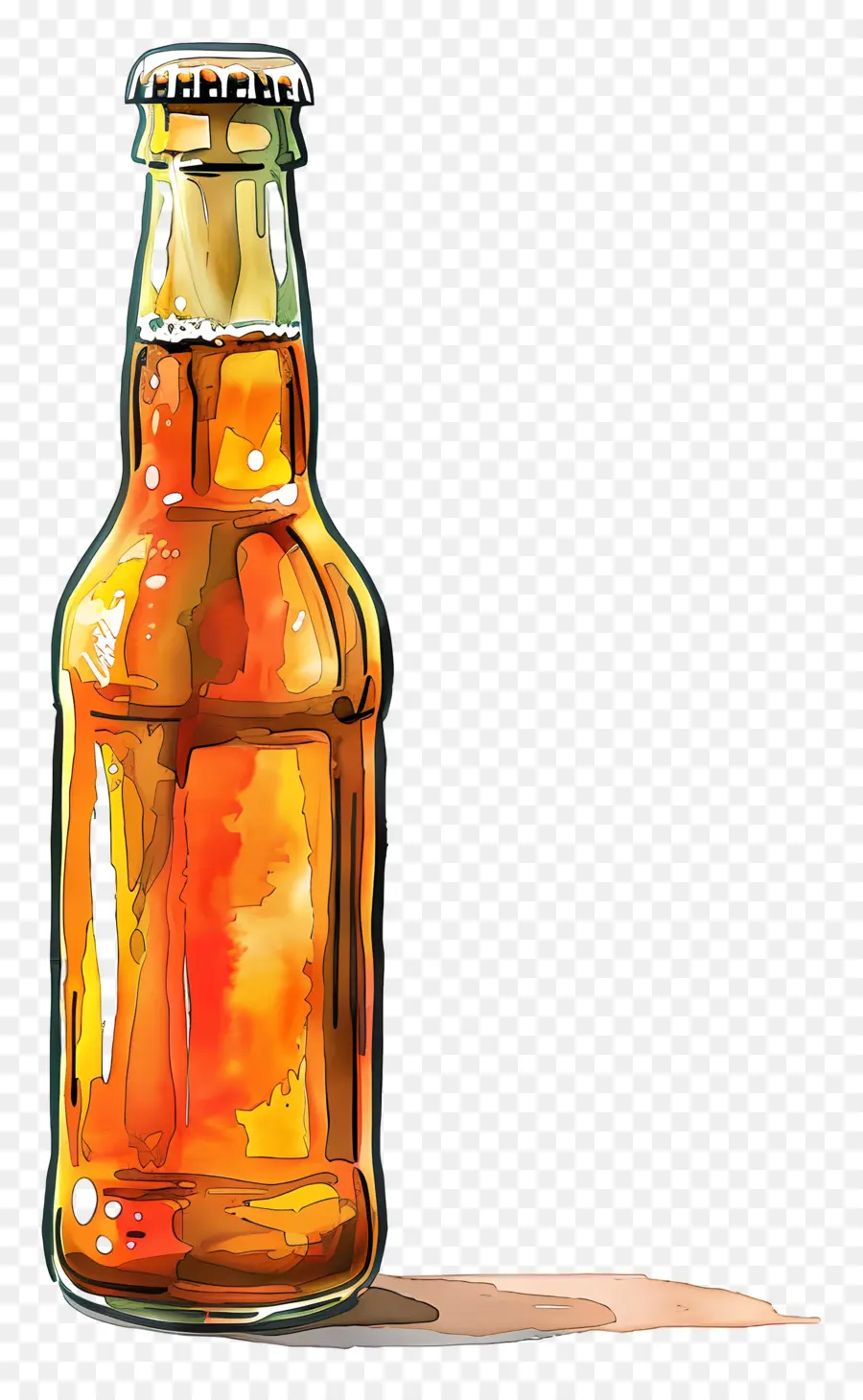 Bouteille De Bière，Bière D'ambre Dorée PNG