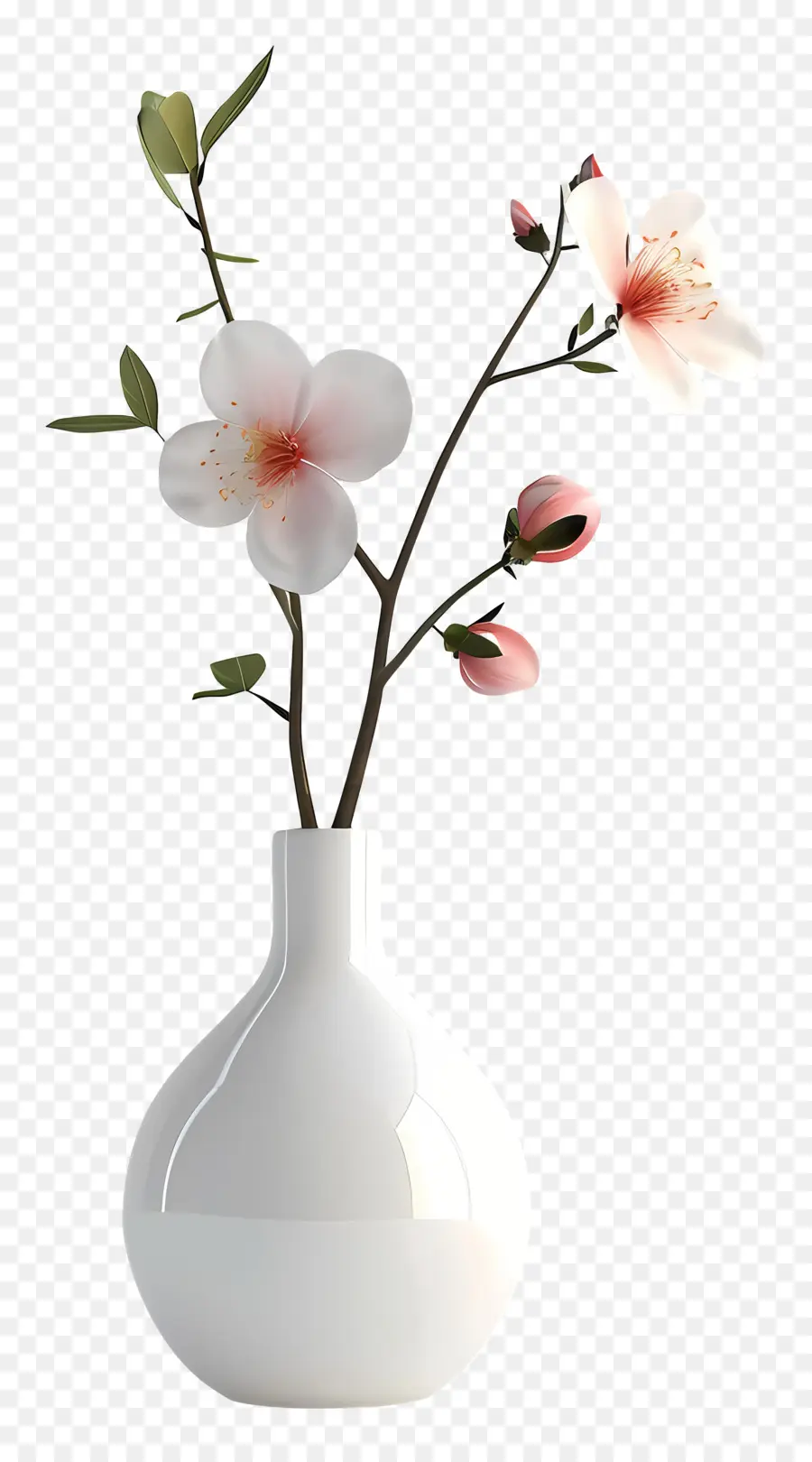 Vase Avec Des Fleurs，Vase Blanc PNG