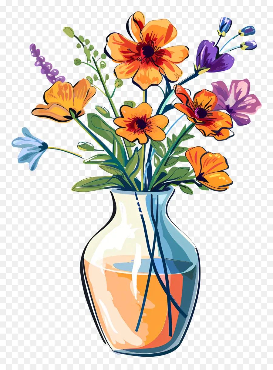 Vase Avec Des Fleurs，Arrangement De Fleurs PNG