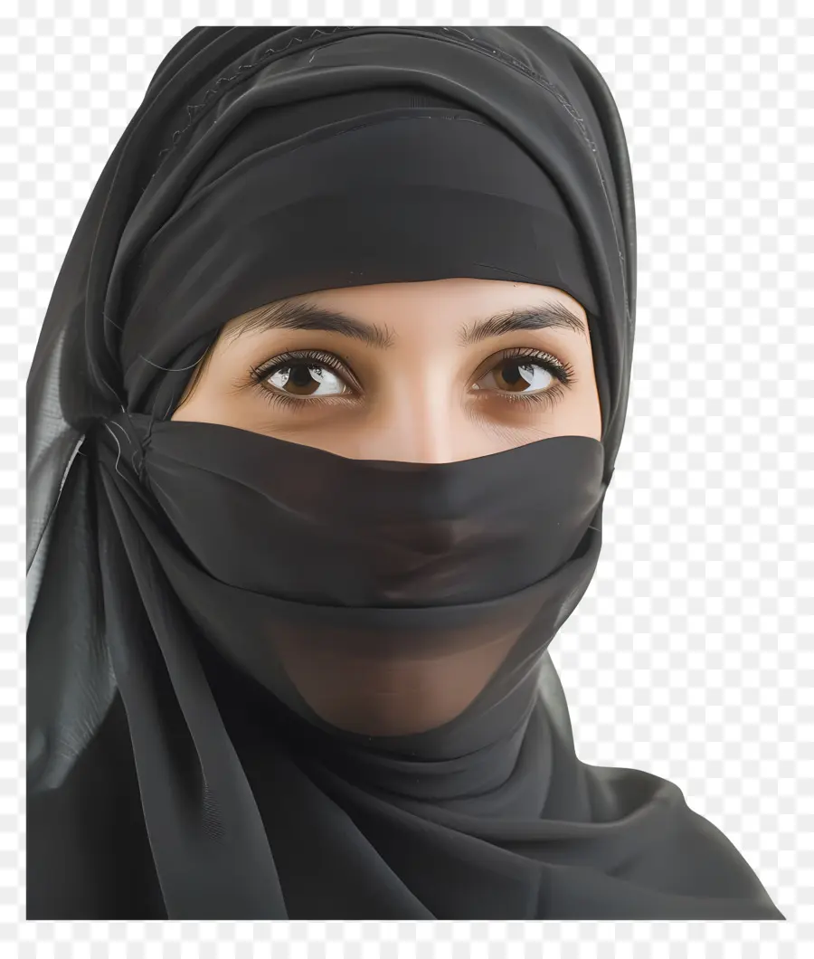 Femme Musulmane，Voile Noir PNG