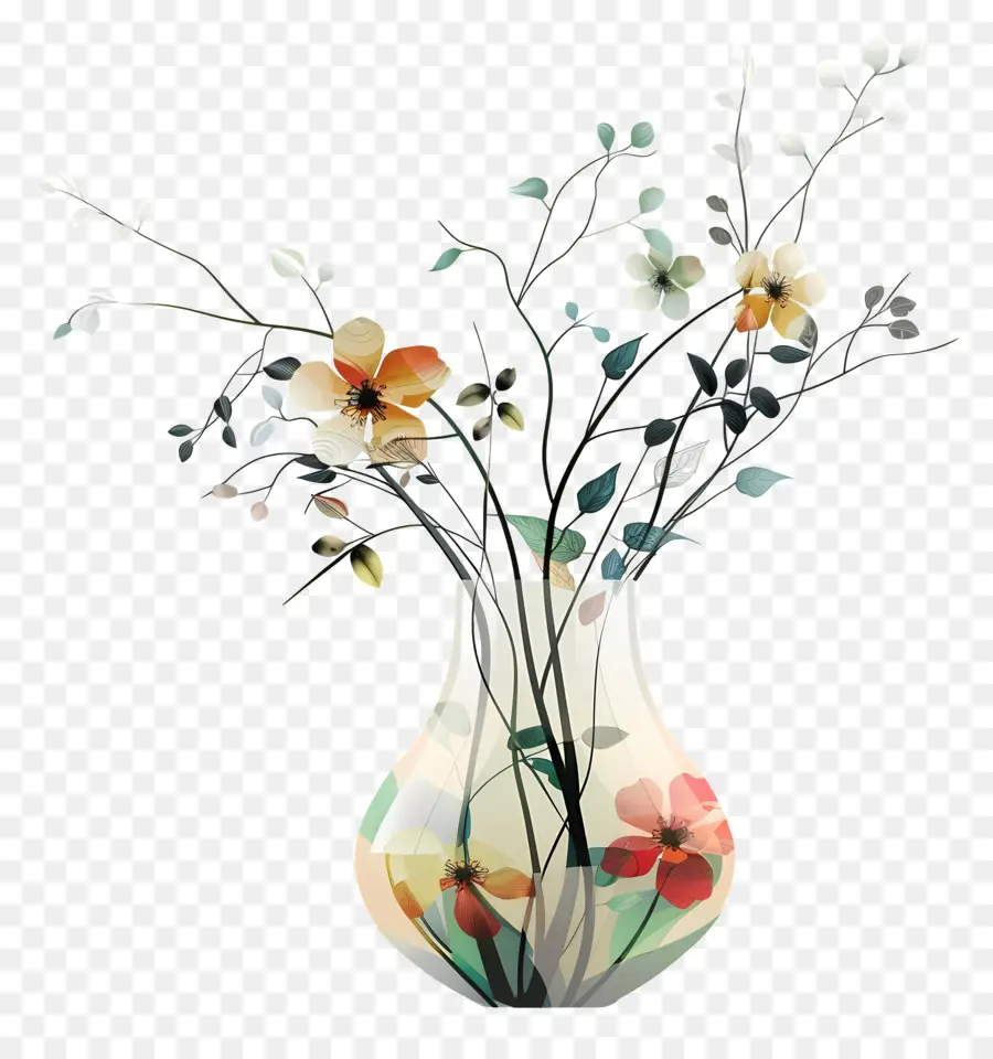 Vase Avec Des Fleurs，Fleurs PNG