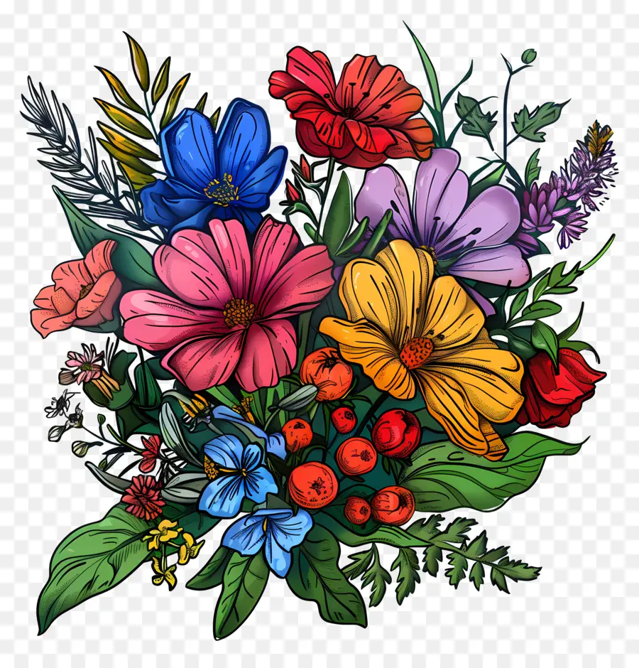 Bouquet De Fleurs，Fleurs PNG
