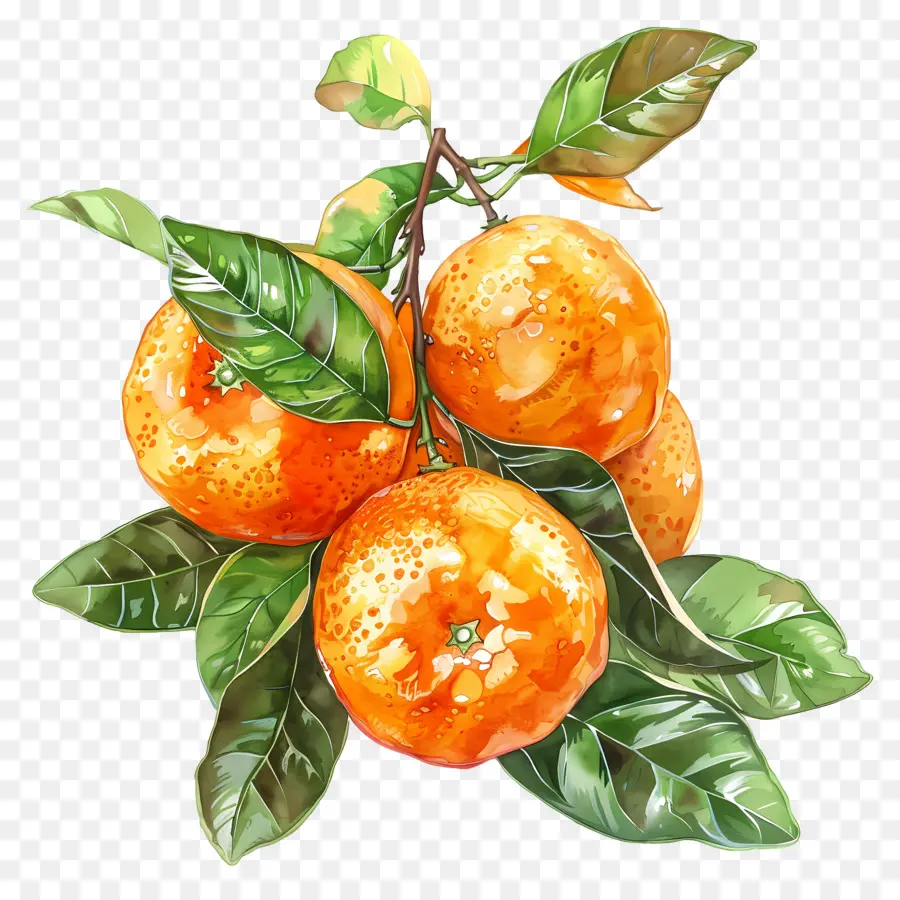 Clémentines，Aquarelle Oranges PNG
