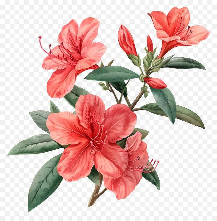 Plante Azalea，Fleurs Rouges PNG