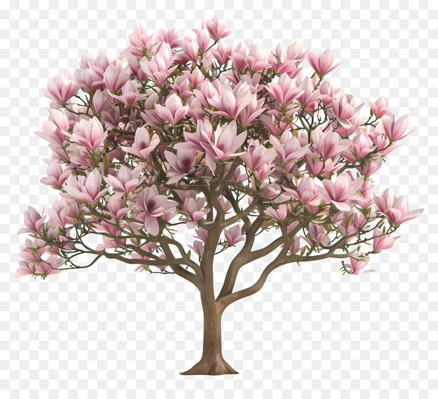 Arbre De Magnolia，Arbre à Fleurs Roses PNG