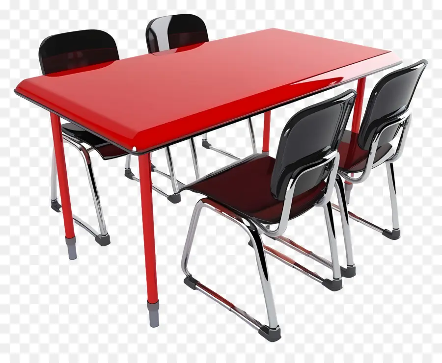 Table Et Chaise De Classe，Chaises Et Table Rouges PNG