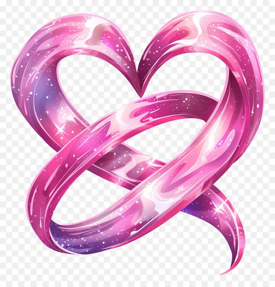 Ruban Coeur Rose，Coeur Rose PNG