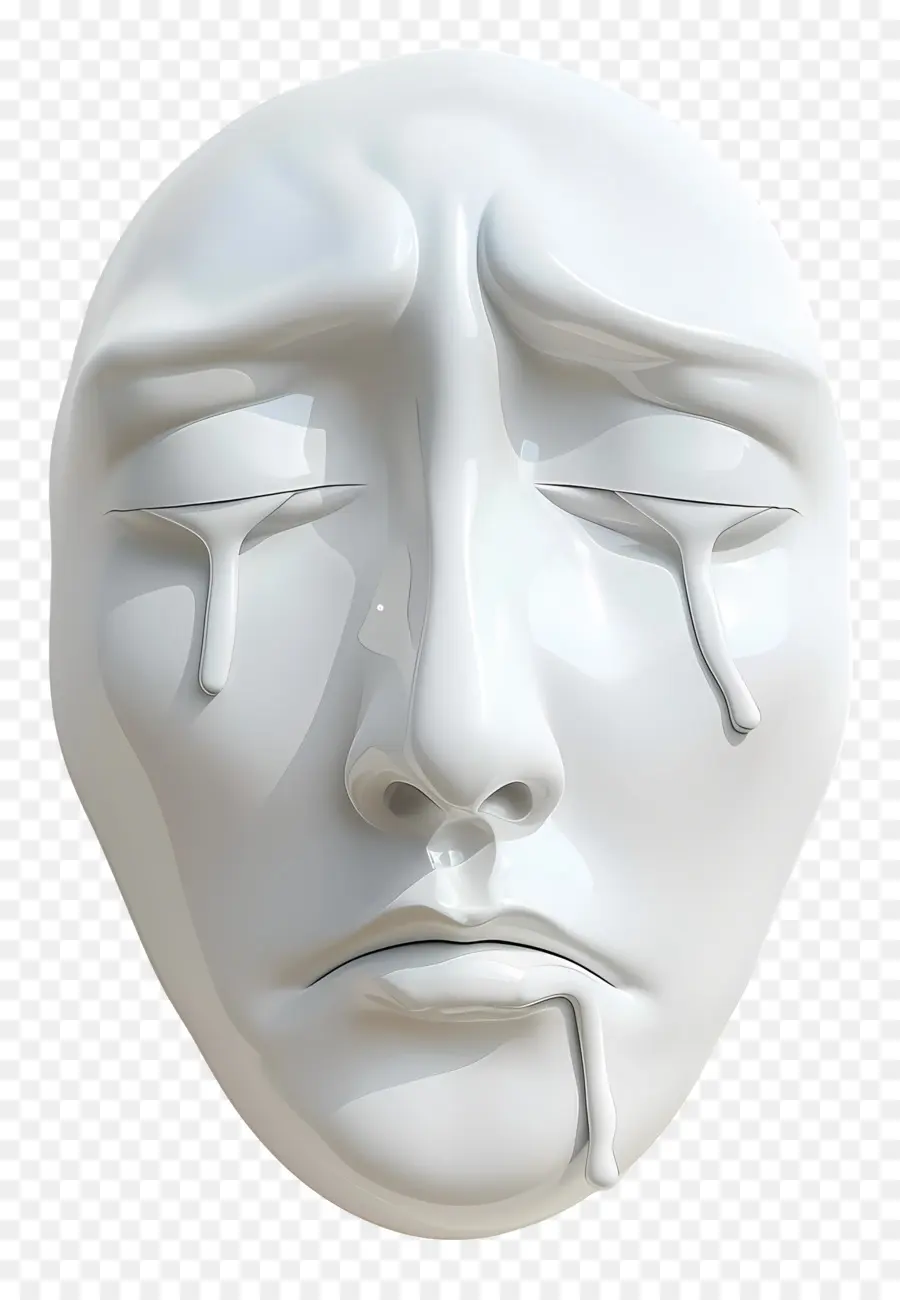 Face à Pleurer，Sculpture PNG