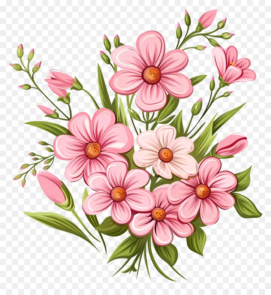 Fleurs Roses，Bouquet De Fleurs PNG
