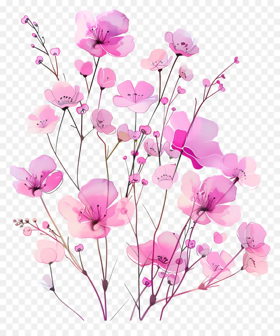 Fleurs Roses，Fanées PNG