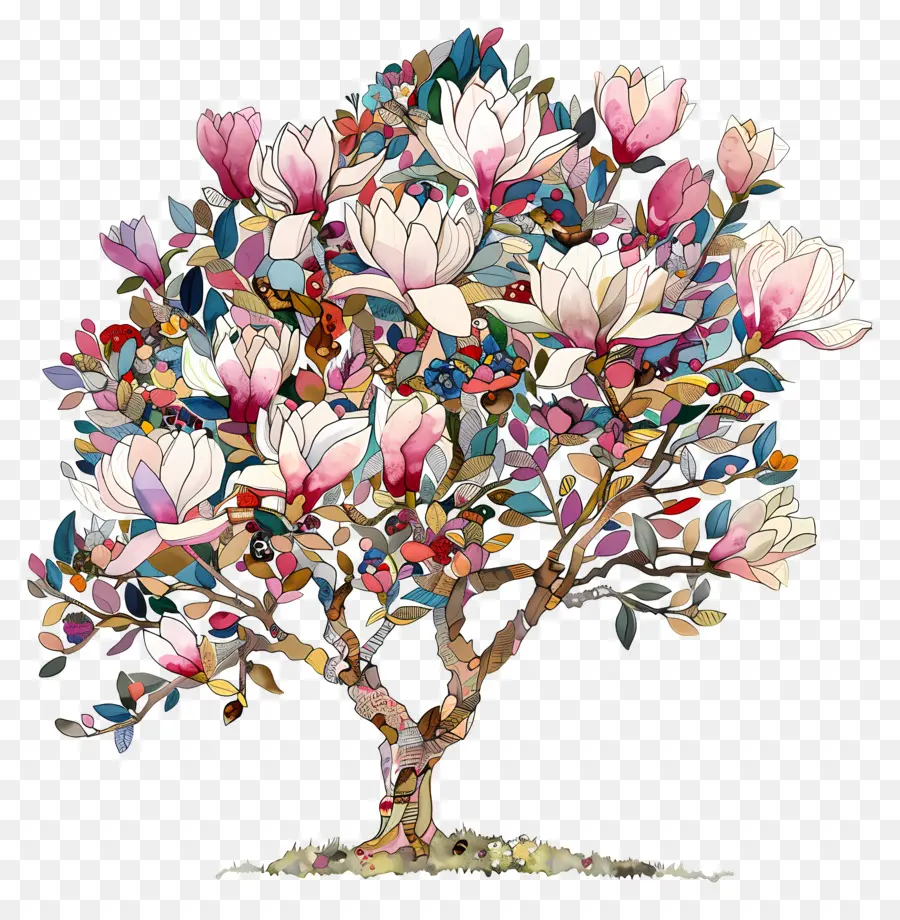 Arbre De Magnolia，Cerisier En Fleur PNG