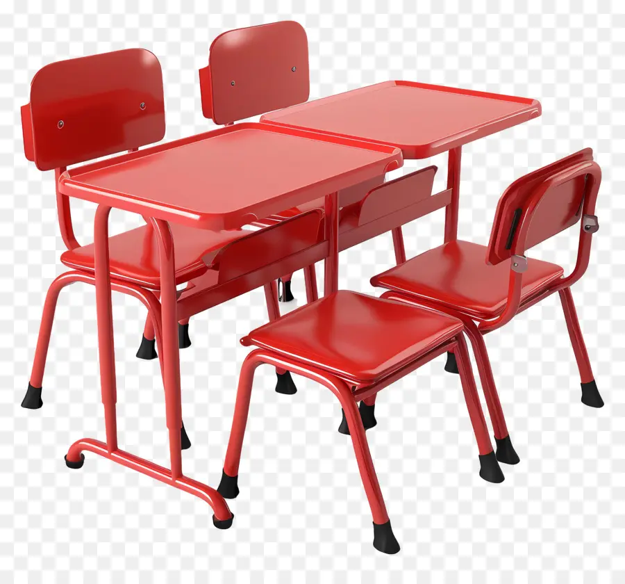 Table De Classe Rouge，Bureau D'école PNG