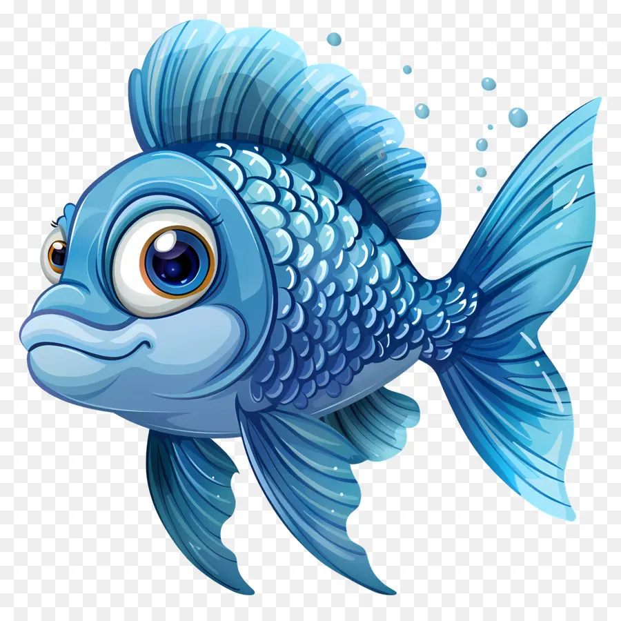 Poisson De Dessins Animés Bleus，Poisson Bleu PNG