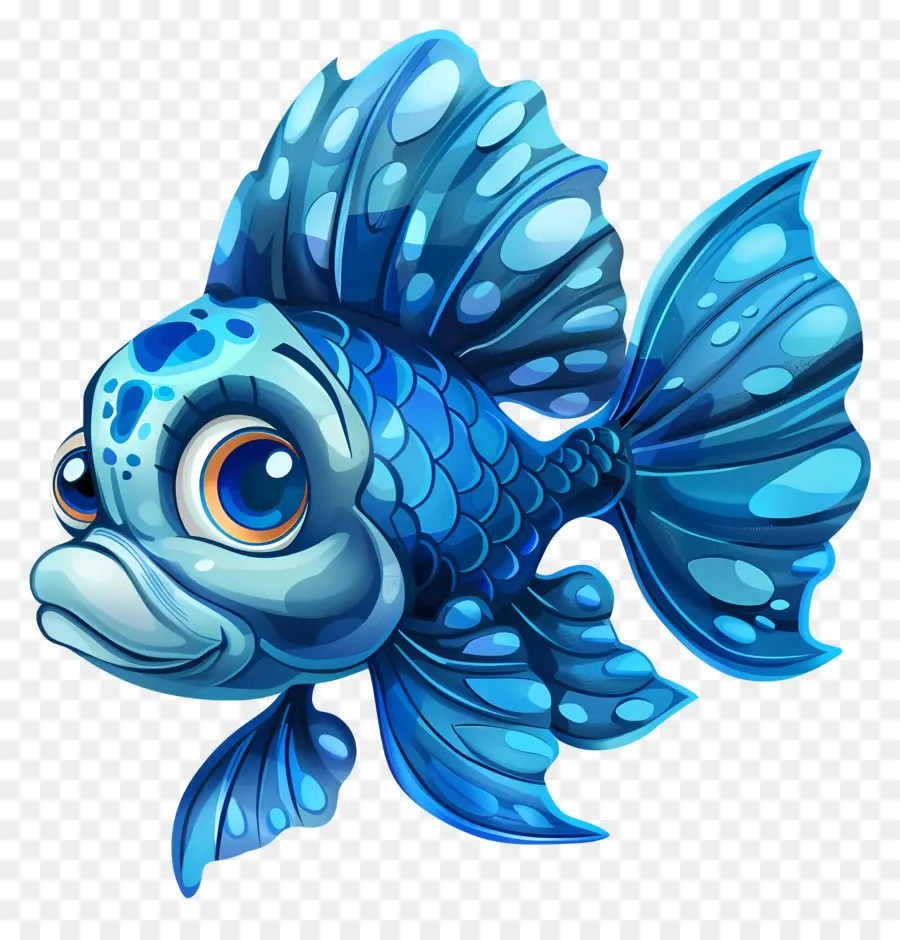 Poisson De Dessin Animé Bleu，Poisson PNG