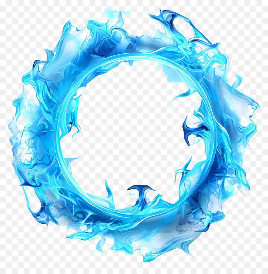 Cercle De Flamme Bleu，L'eau PNG