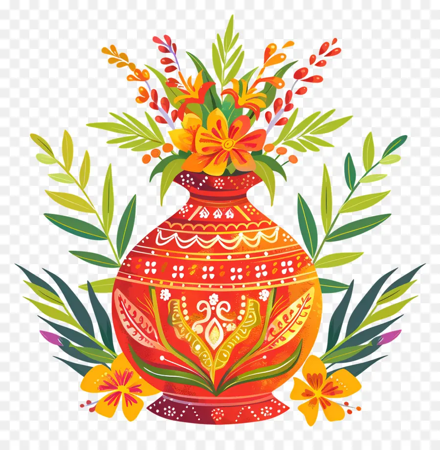 Gudi Padwa，Vase Orange PNG