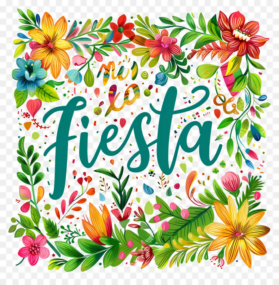 Fiesta，Cadre Floral PNG