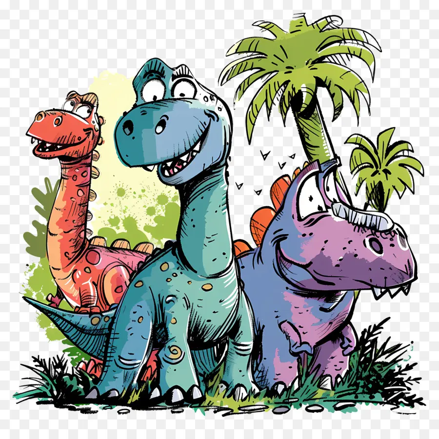 Dinosaures，Palmiers PNG