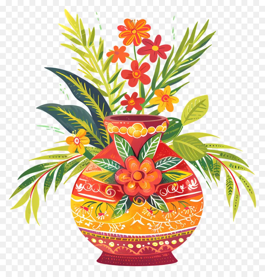 Gudi Padwa，Un Vase Pour Les Fleurs PNG