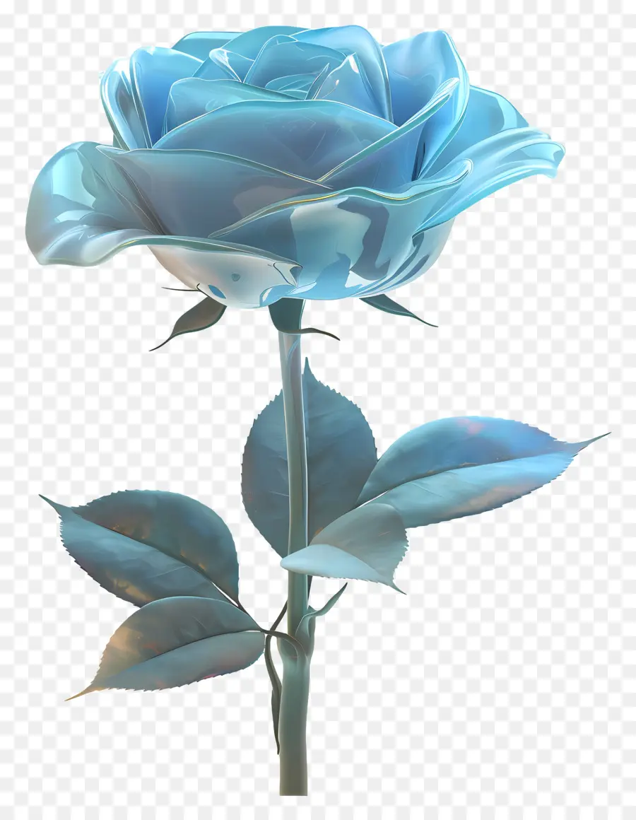 Rose Bleue，Arrière Plan Noir PNG