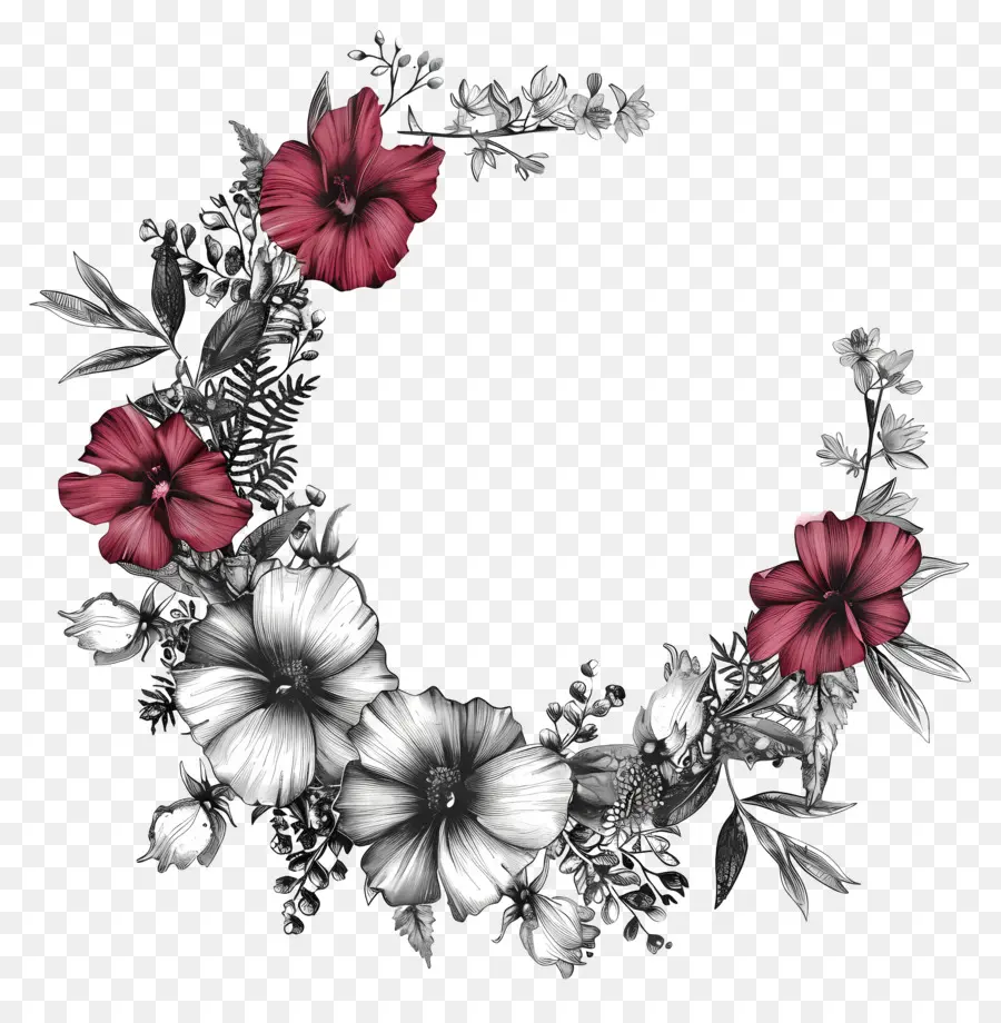 Cadre De Fleurs，Couronne Florale PNG