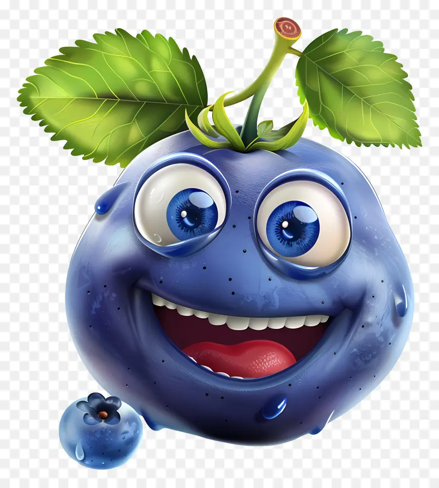 Fruit De Dessin Animé 3d，Bande Dessinée Blueberry PNG