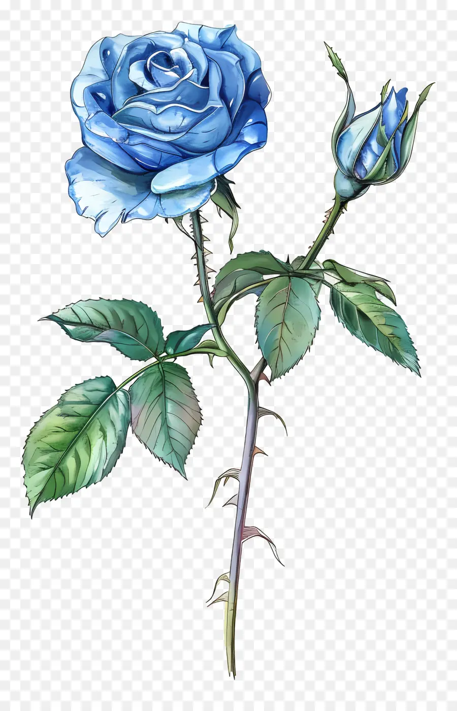 Rose Bleue，Des Pétales De Fleurs PNG