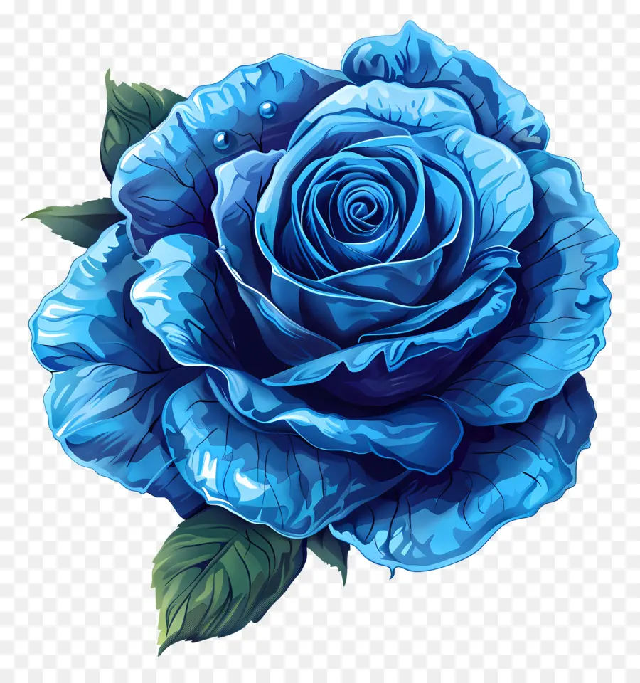 Rose Bleue，Gouttelettes De Rosée PNG