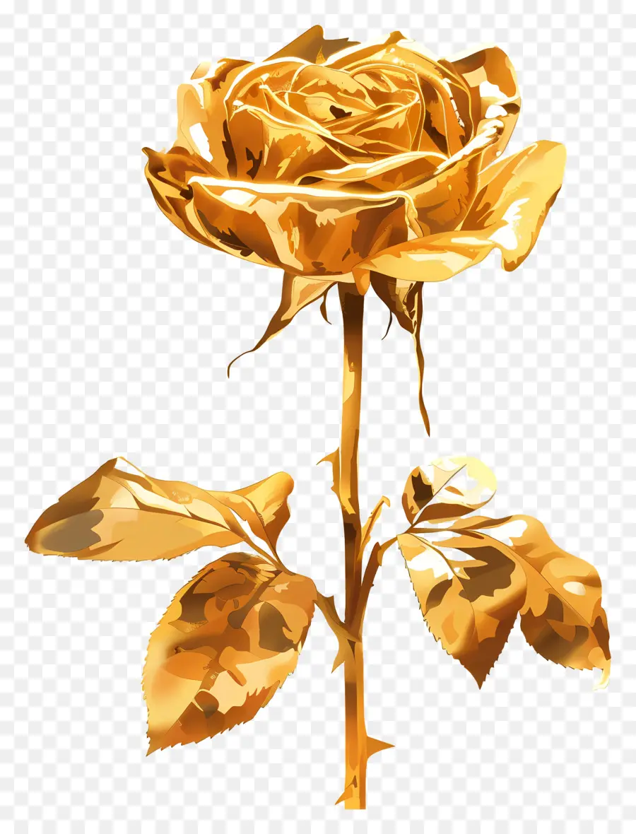 La Rose D'or，Fleur En Or PNG