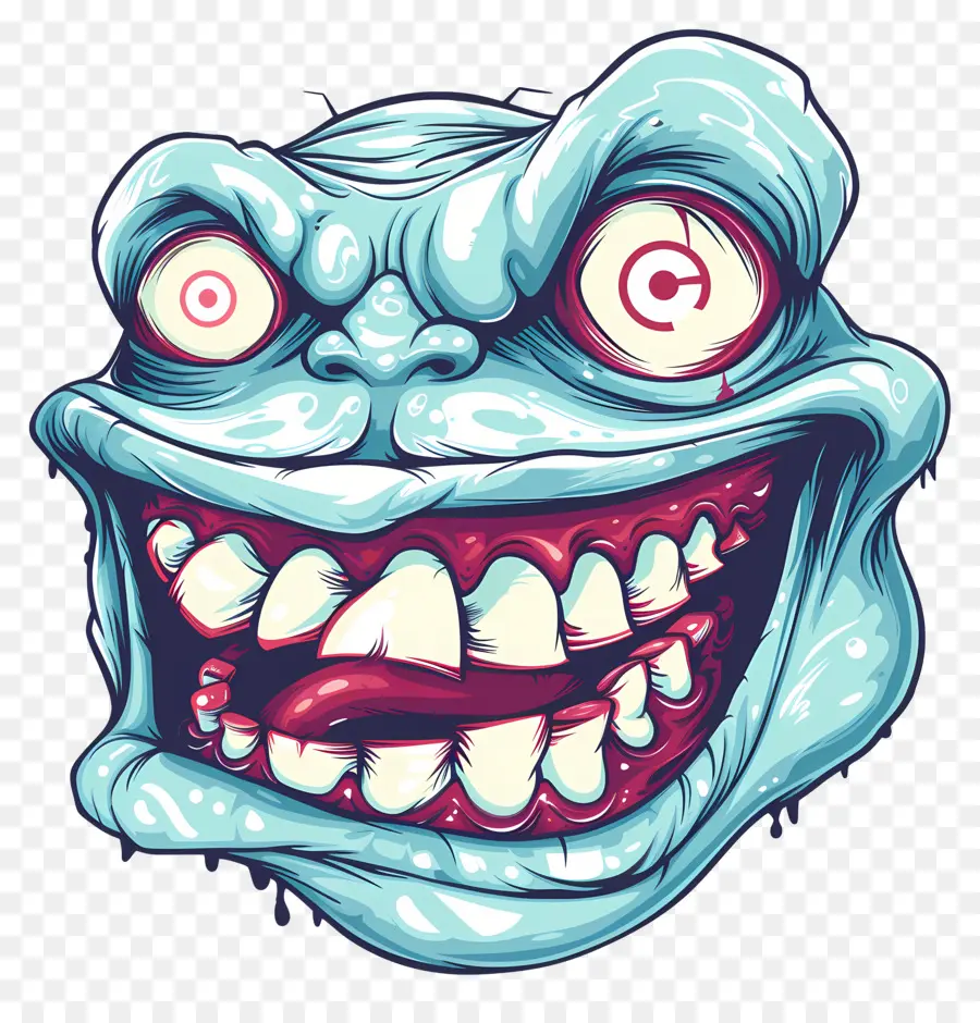 Visage De Troll，Monstre Bleu PNG