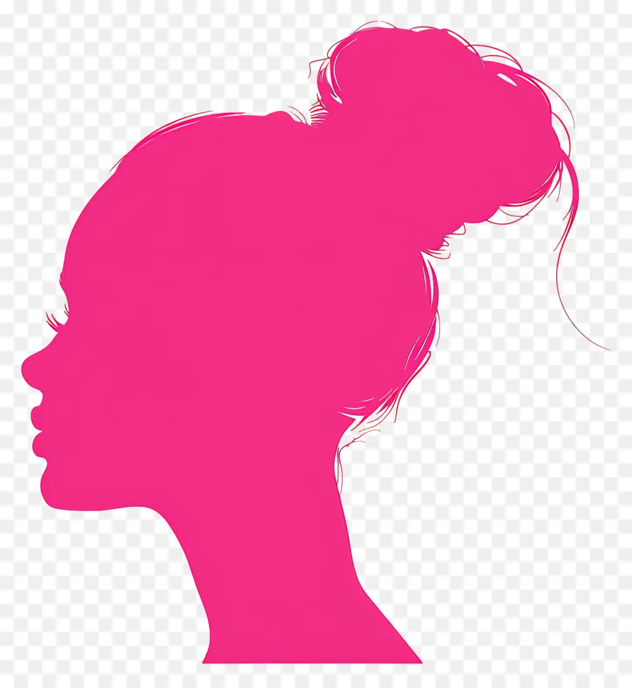 Silhouette De La Tête De Barbie Rose，Femme PNG