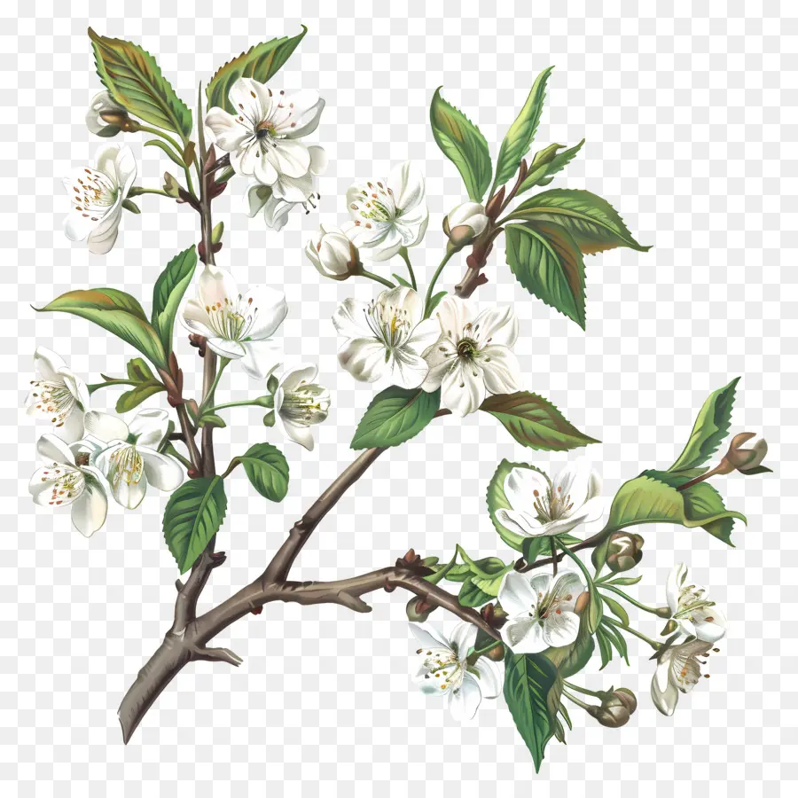 Branche De Cerisier Fleuri，Branche D'arbre à Fleurs PNG