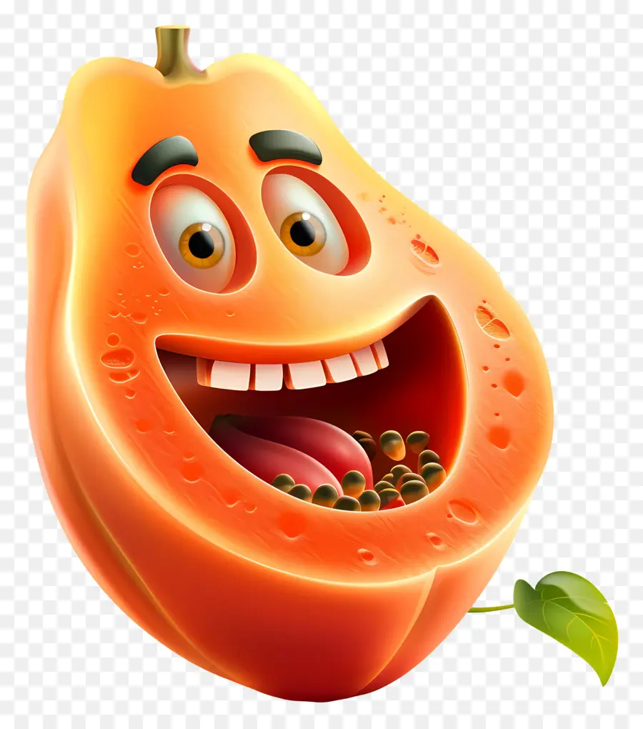 Fruit De Dessin Animé 3d，La Papaye PNG