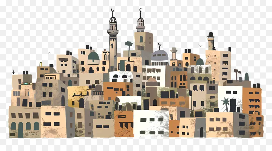 Gaza City Skyline，Les Toits De La Ville PNG