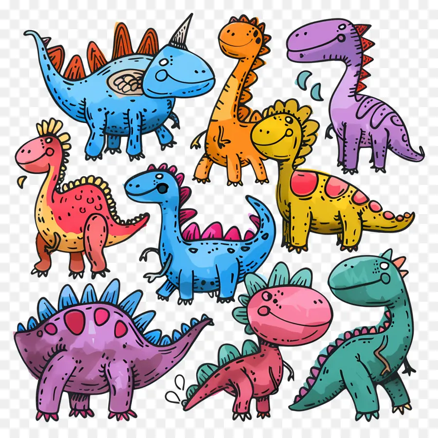 Dinosaures，Dinosaures Colorés PNG